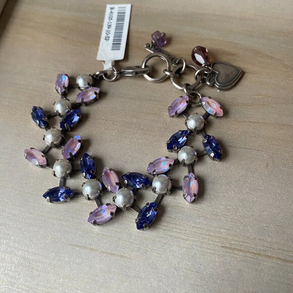 NWT Mariana Pink Purple Swarovski Crystal 925 Sterling Silver Bracelet Romantic - Picture 10 of 14